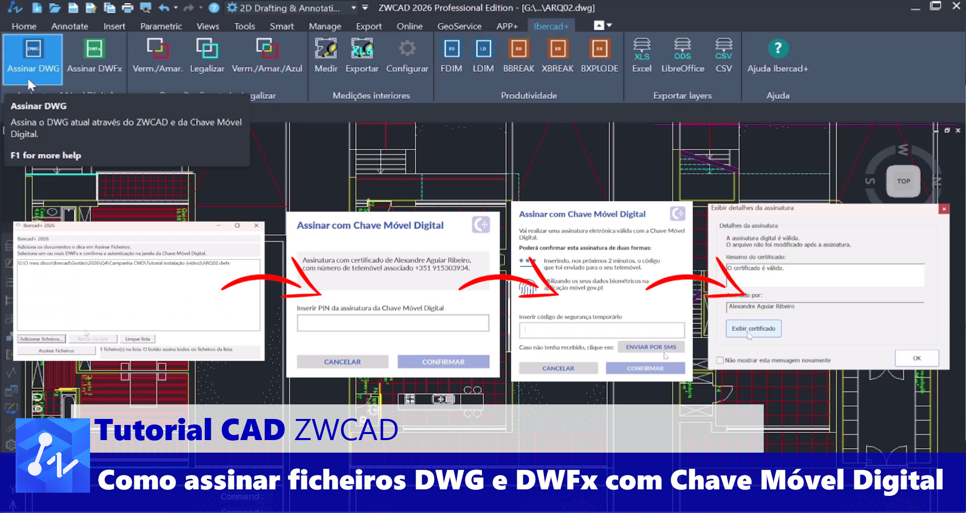 Assinar ficheiros DWG e DWFx com Chave Móvel Digital